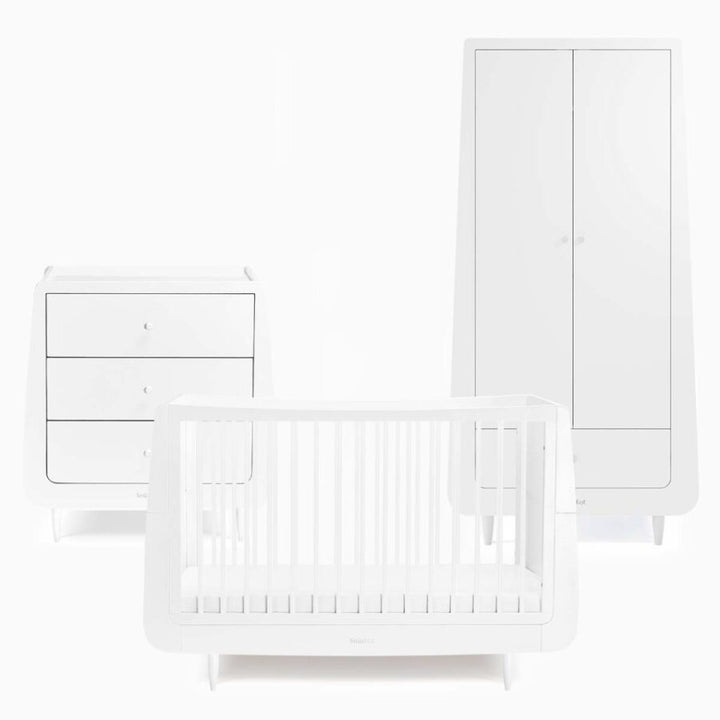 Snuz - 3 Piece Skandi White SnuzKot - Cot Bed, Changing Unit & Wardrobe