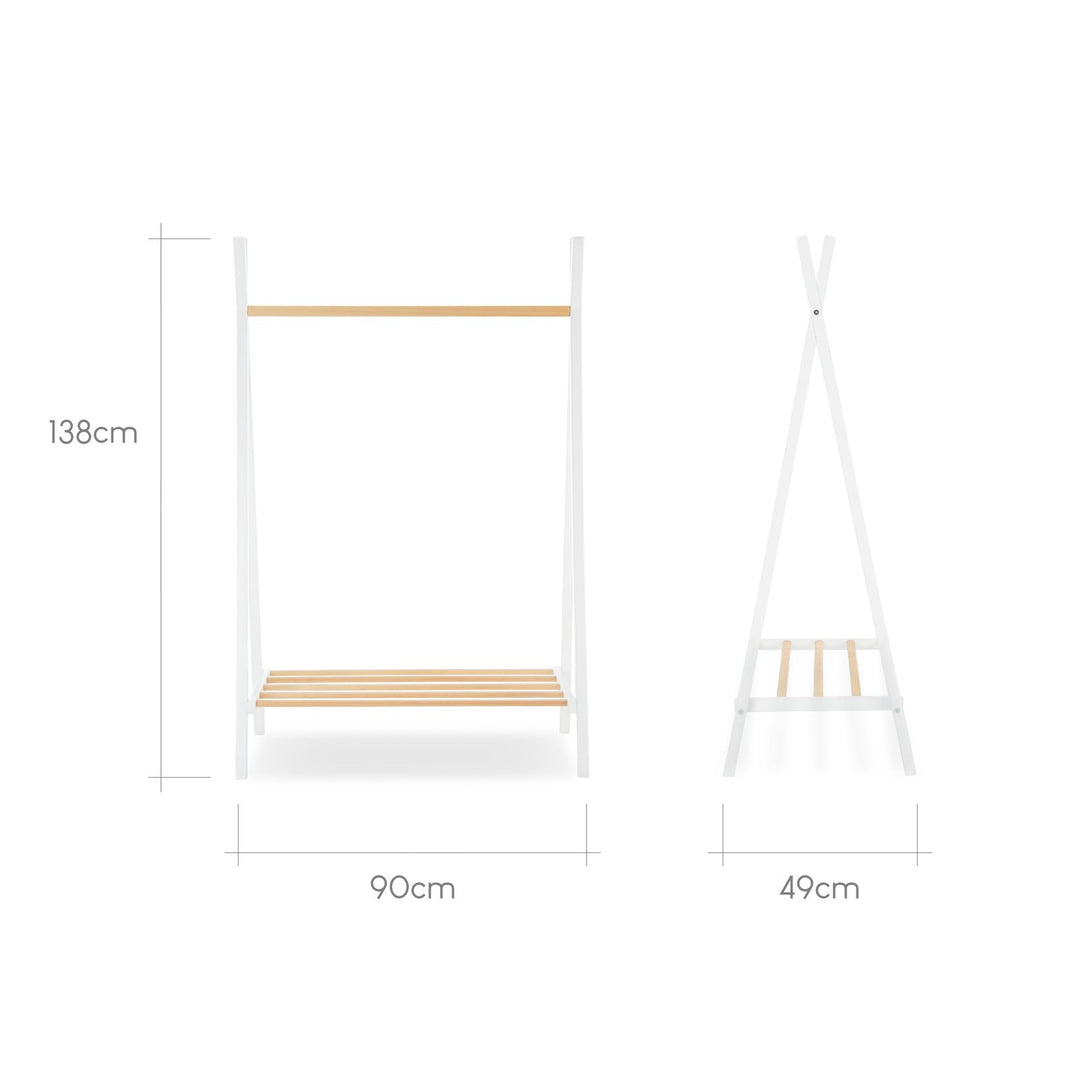 CuddleCo - Nola Clothes Rail - White & Natural