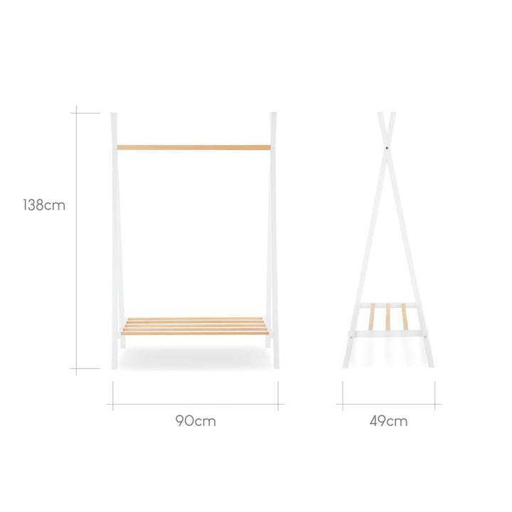 CuddleCo - Nola Clothes Rail - White & Natural