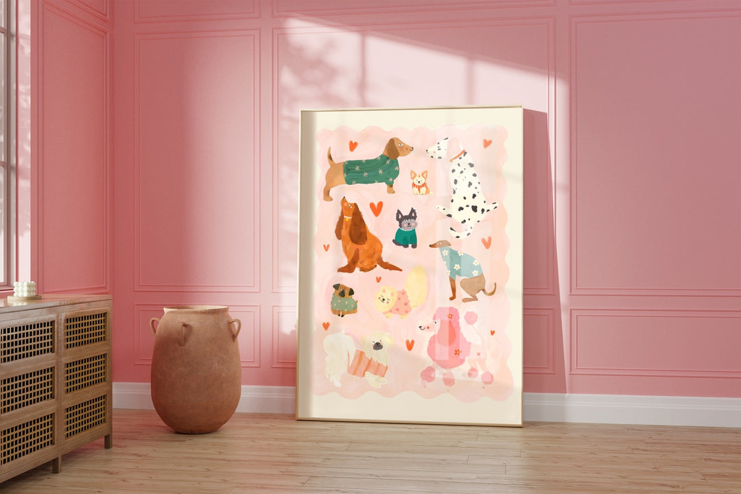 Kate Fox Design - Art Print - Puppy Love - A4