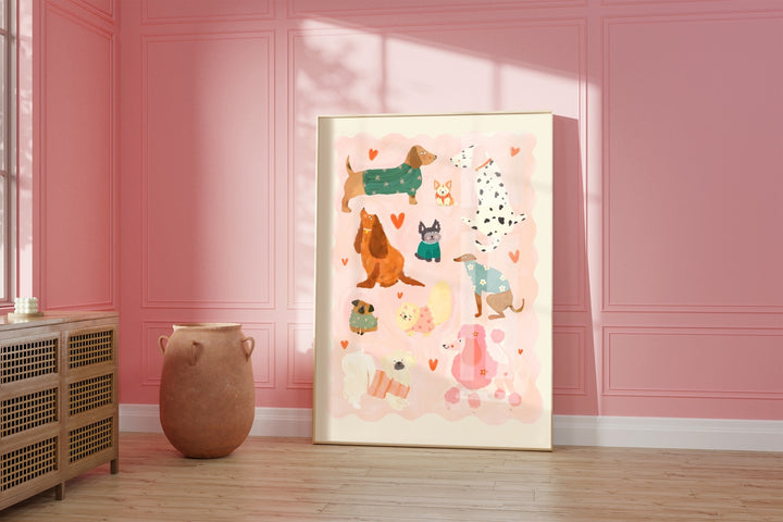 Kate Fox Design - Art Print - Puppy Love - A4