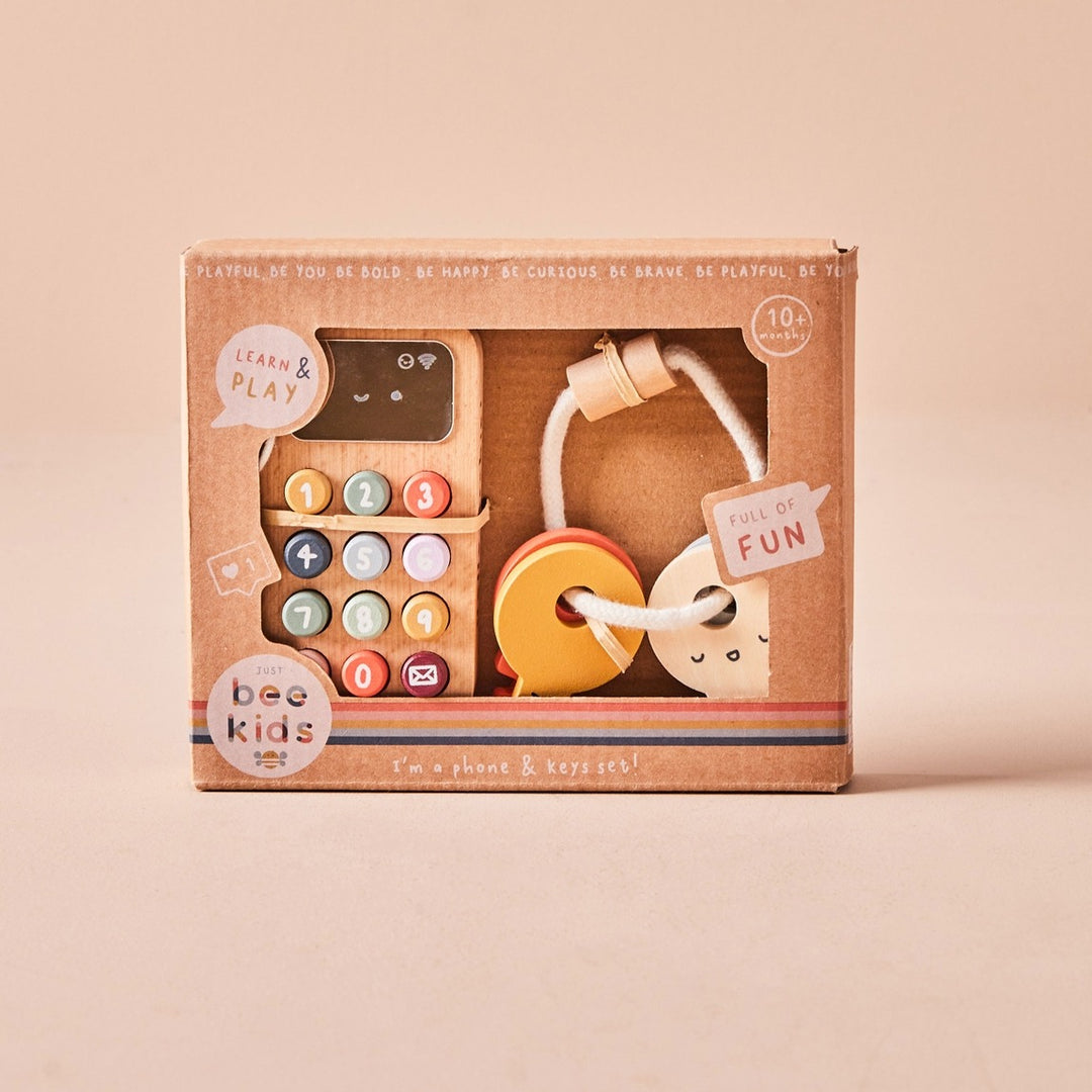 Just Bee Kids - Wooden Phone & Keys Toy Set