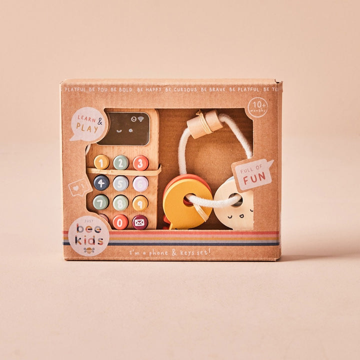 Just Bee Kids - Wooden Phone & Keys Toy Set