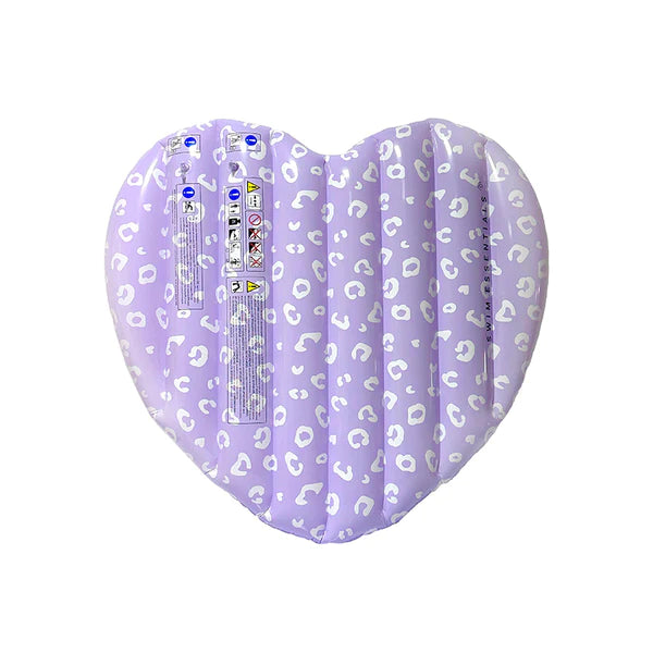 Swim Essentials - Heart Airbed - Lilac Leopard