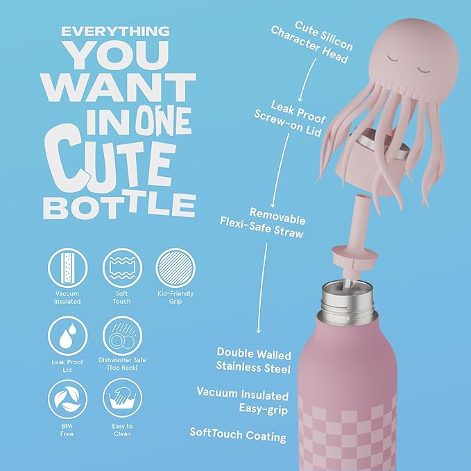 Asobu - Bestie Water Bottle - Reina Pink Jellyfish