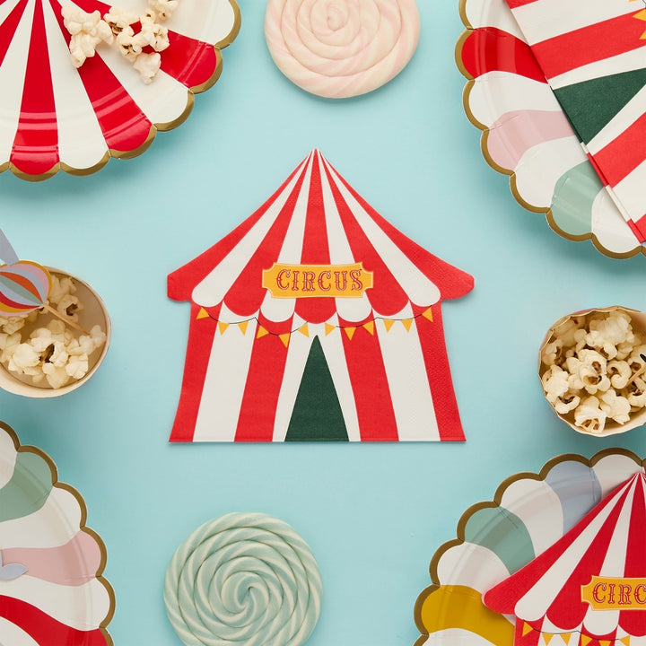 HootyBalloo By Green Club - Circus Tent Paper Napkins - (Pack of 16)