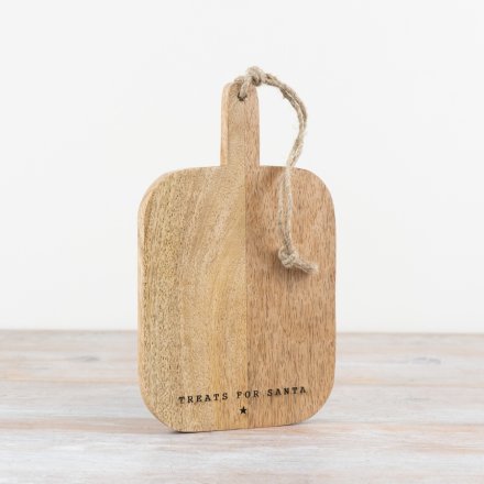 Gainsborough Giftware – Treats for Santa Wooden Chopping Board - 25cm