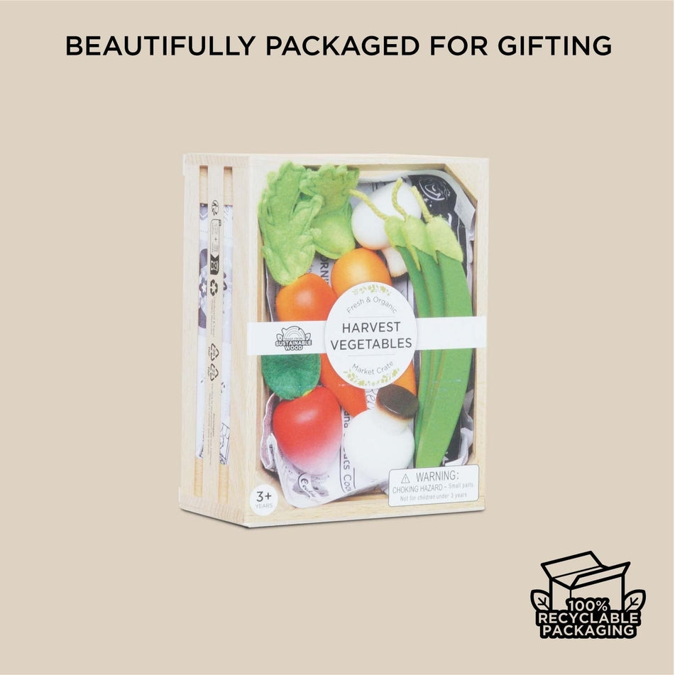 Le Toy Van – Wooden Market Crate – Harvest Vegetables - Mabel & Fox