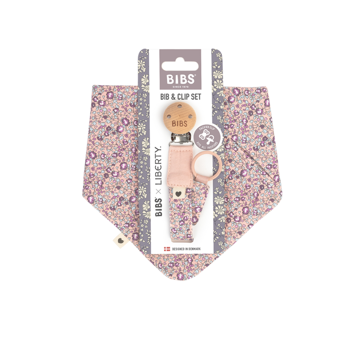 Bibs x Liberty - Bandana Bib and Clip Set - Blush