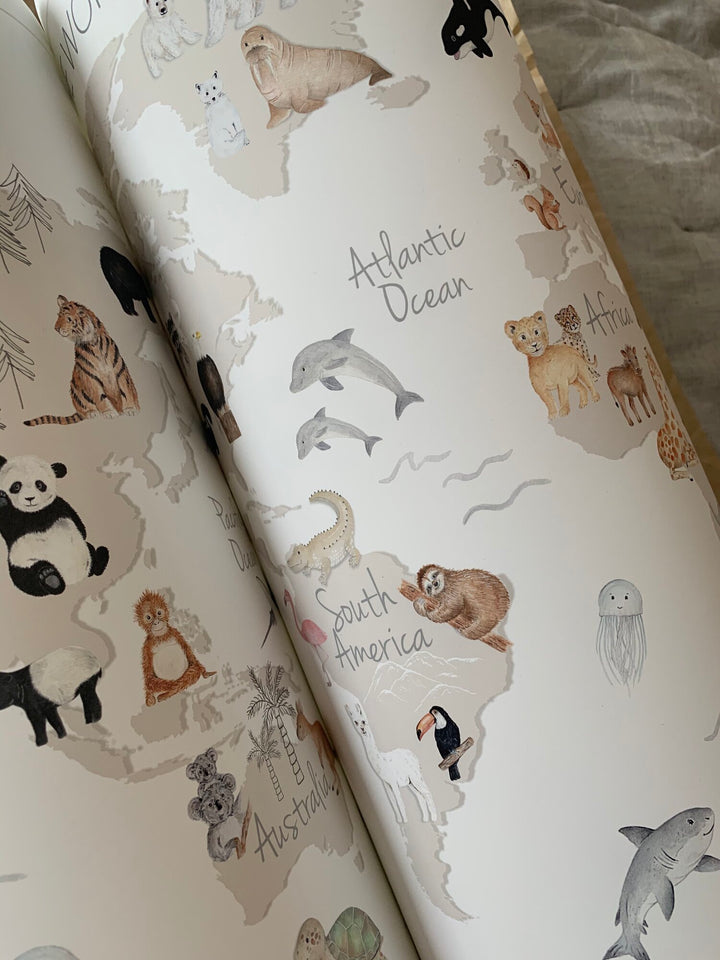 Little Roglets - Art Print - Animal World Map