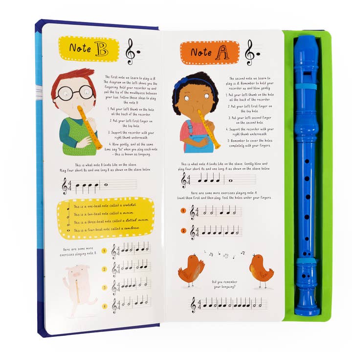 It's Fun To Learn the Recorder - Book & Recorder Set (Blue) - Mabel & Fox