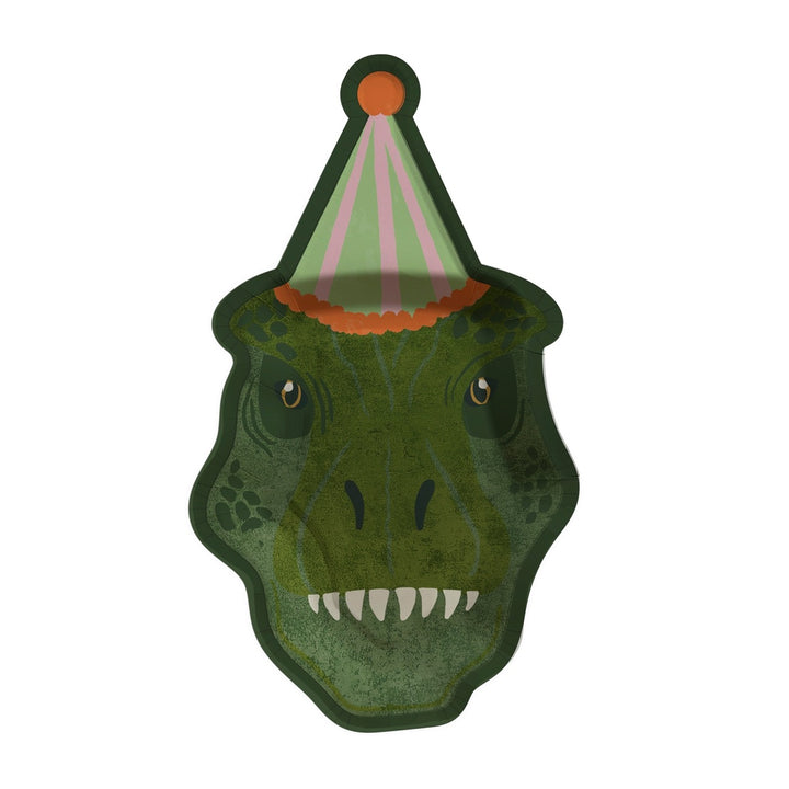 HootyBalloo By Green Club - T-Rex Paper Plates - (Pack of 8)