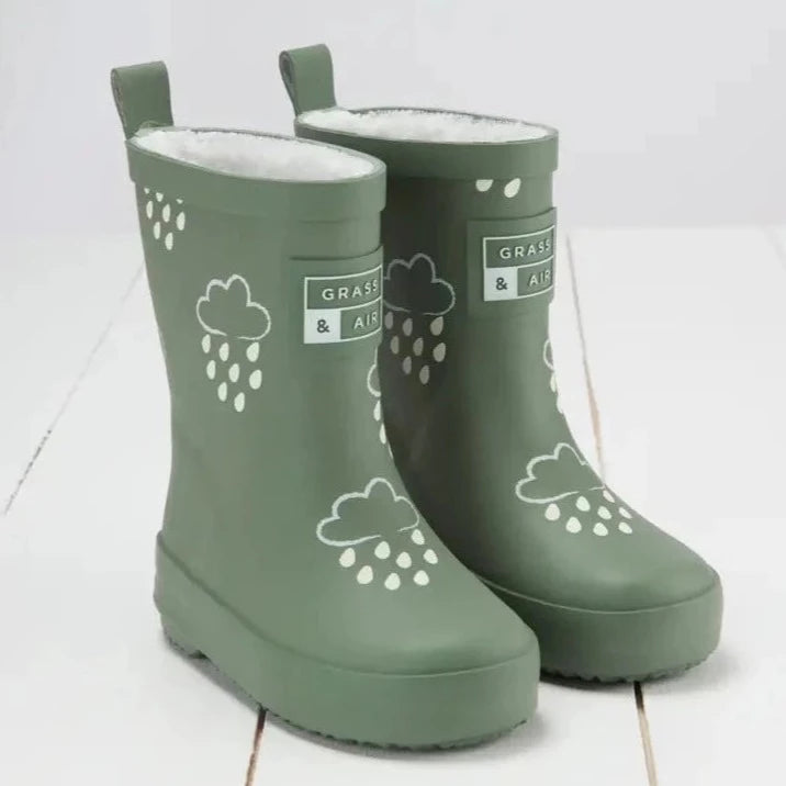 Grass & Air - Colour-Changing Cloud Wellies - Khaki