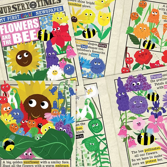 Jo & Nic's Crinkly Cloth Books - Flowers & The Bee - Mabel & Fox