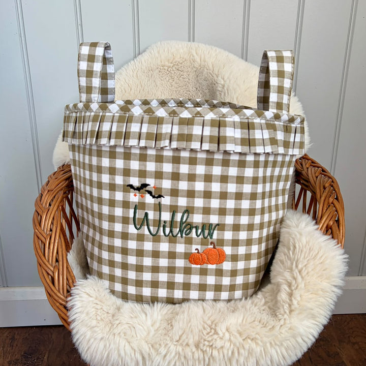 Mabel & Fox - Personalised Gingham Halloween Basket