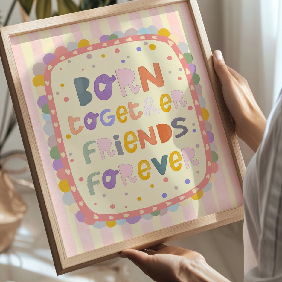 Lara & Kin - Art Print - Born Together Friends Forever