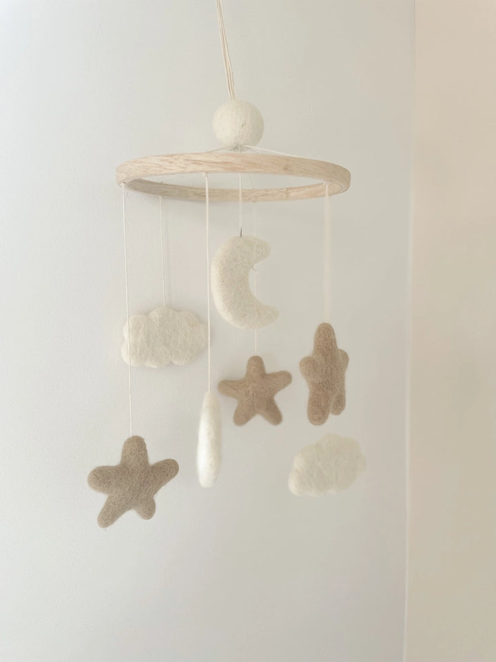 Bee Boheme - Baby Cot Mobile - Stars Moons and Clouds