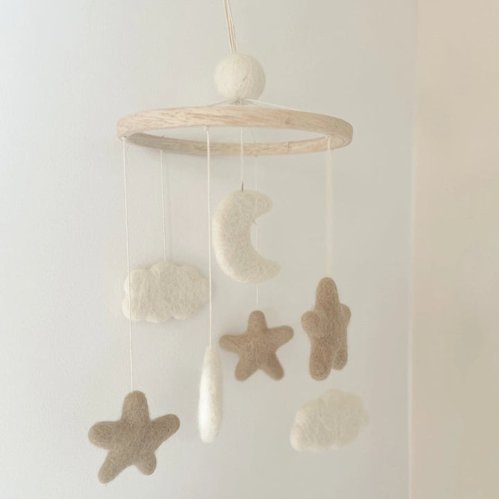 Bee Boheme - Baby Cot Mobile - Stars Moons and Clouds