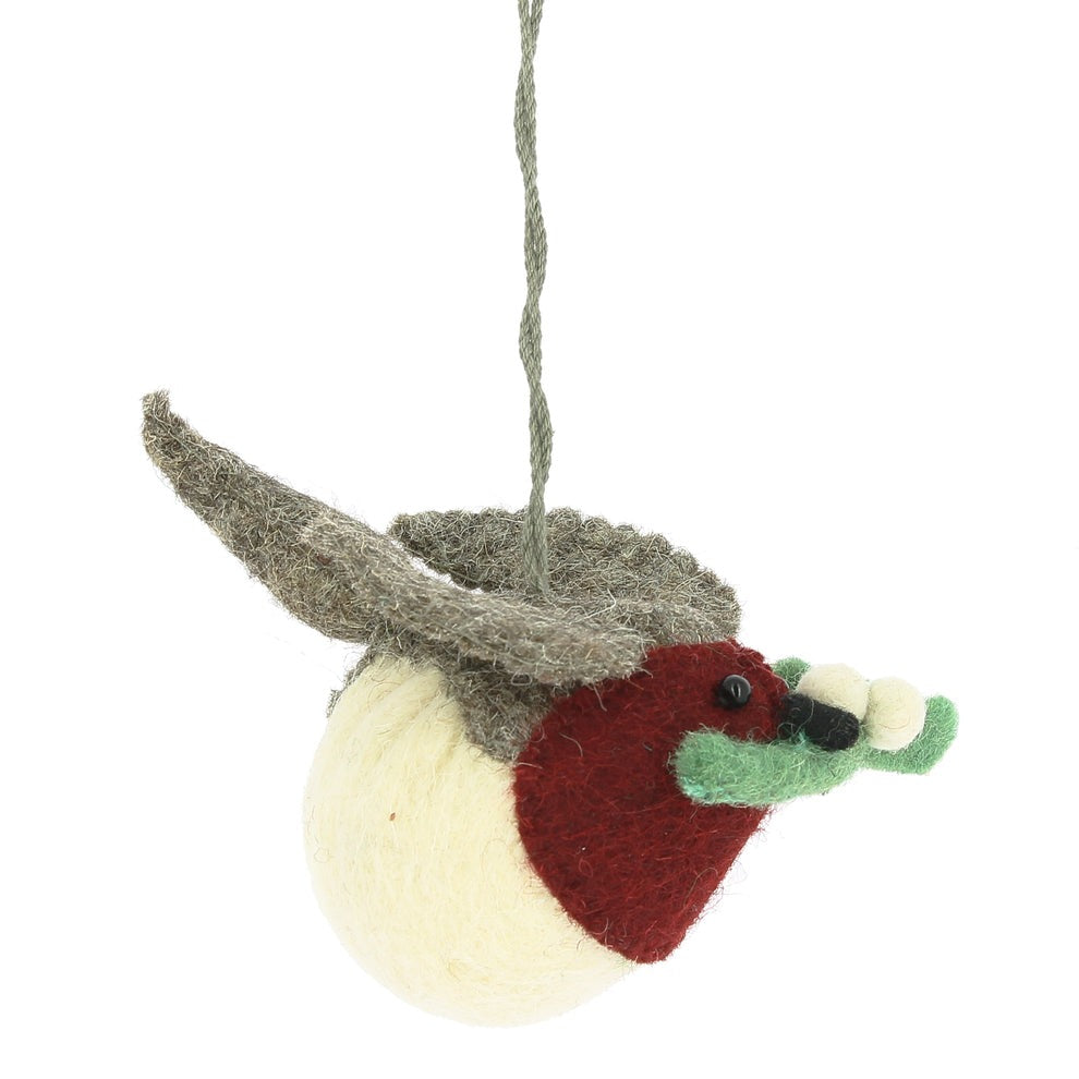 Fiona Walker - Christmas Decoration - Mistletoe Christmas Robin - Mabel & Fox
