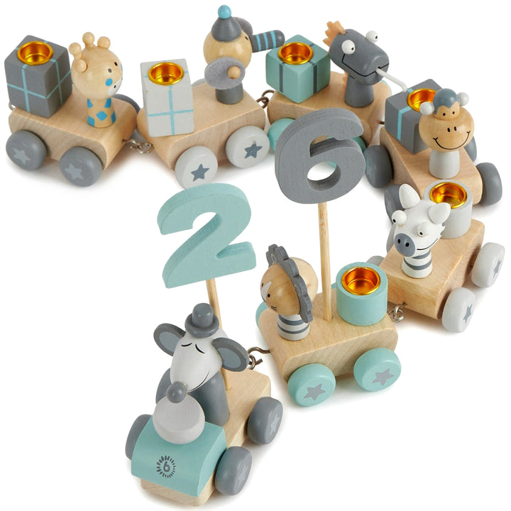 Bieco Spielwaren - Wooden Birthday Train - Scandi