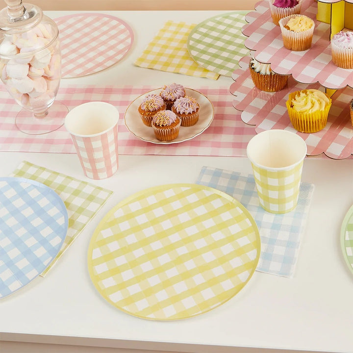 HootyBalloo By Green Club - Gingham Paper Plates - (8 Pack)