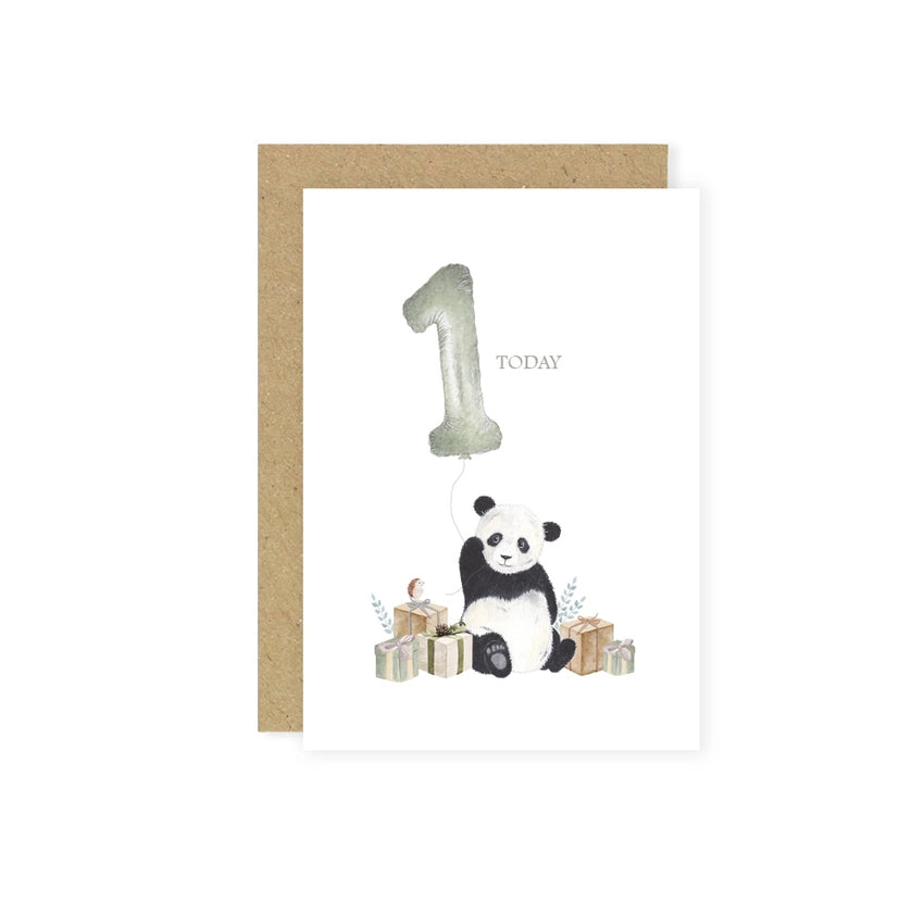 Little Roglets - 1st Birthday Card - Panda