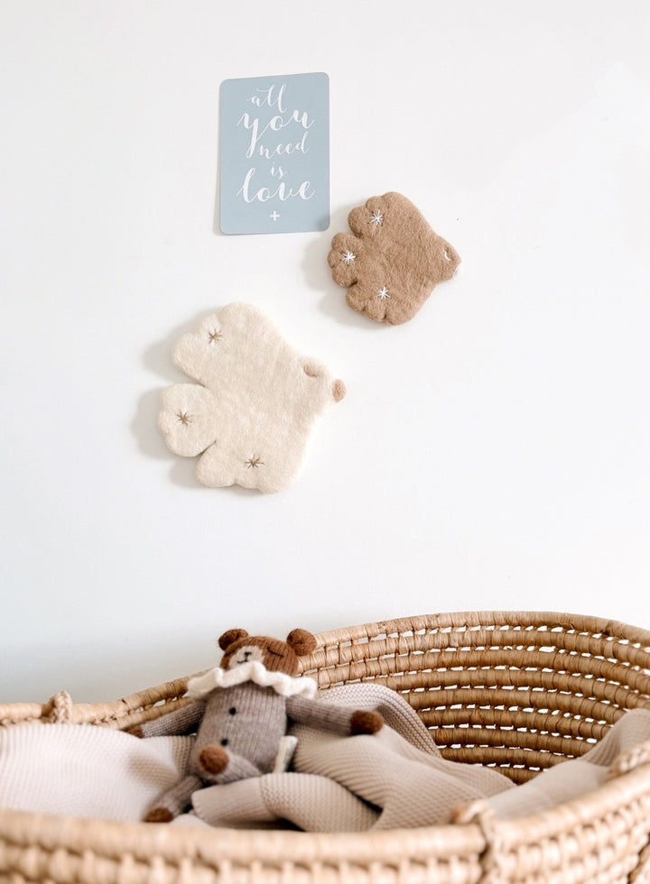 Bee Boheme - Duo of Felted Wool Wall Birds