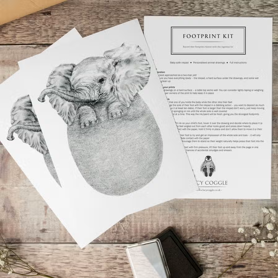 Lucy Coggle Designs - Baby Elephant Footprint Kit