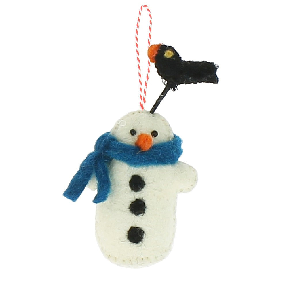 Fiona Walker - Christmas Decoration - Snowman with Blue Scarf - Mabel & Fox