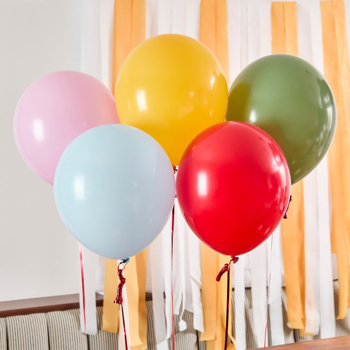 HootyBalloo By Green Club - Rainbow Circus Latex 12" Balloons - (Pack of 5)