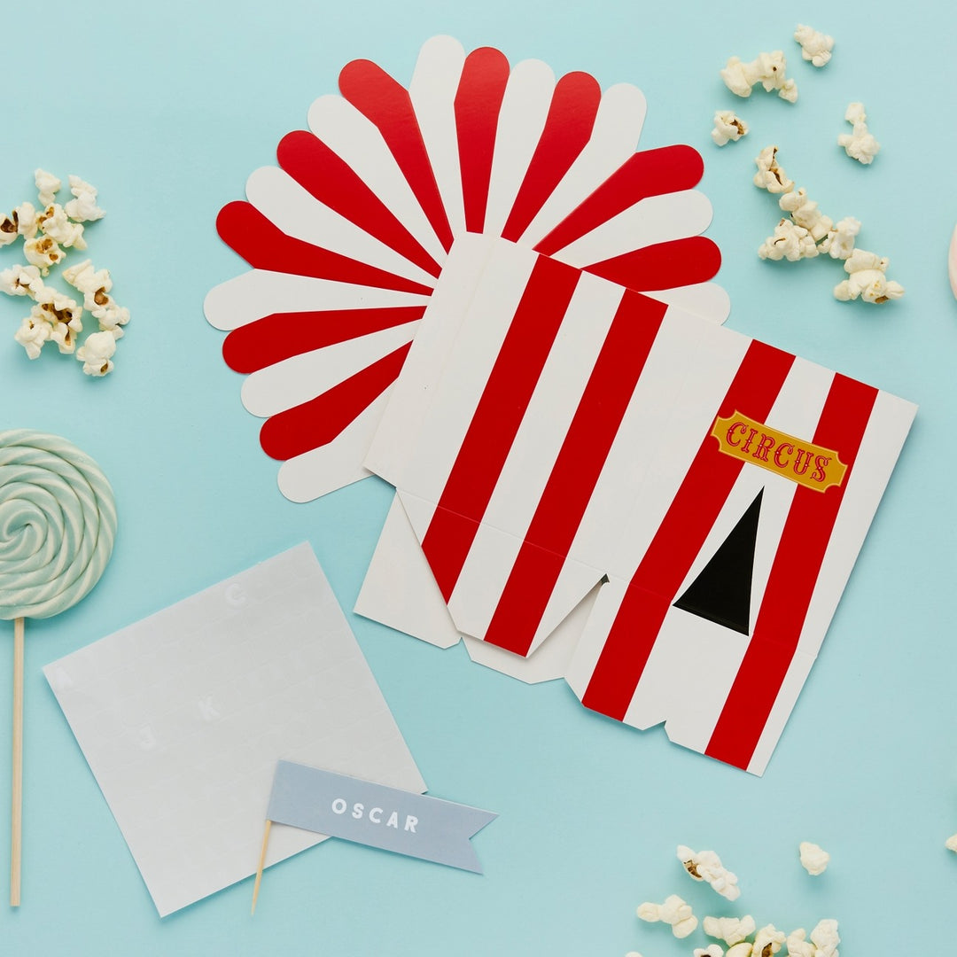 HootyBalloo By Green Club - Circus Customisable Party Boxes - Pack of 4