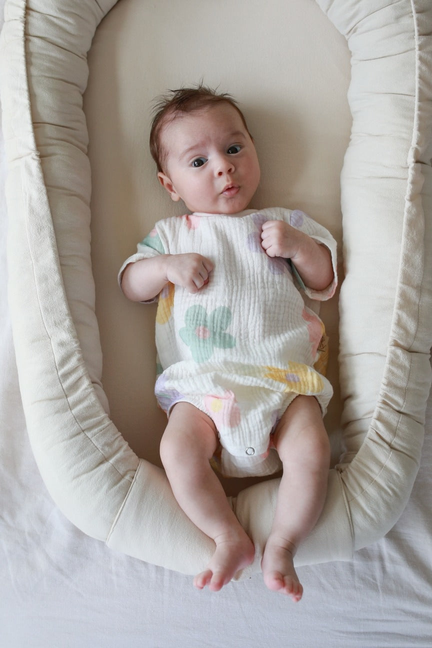 Babyly - Baby Nest - Wash Cotton - Light Beige