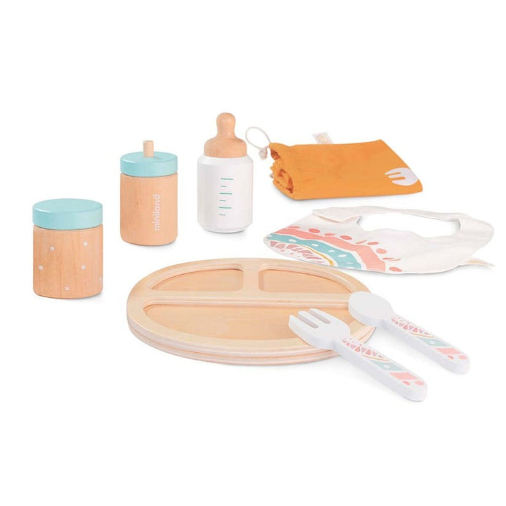 Miniland - Doll Wooden Feeding Set
