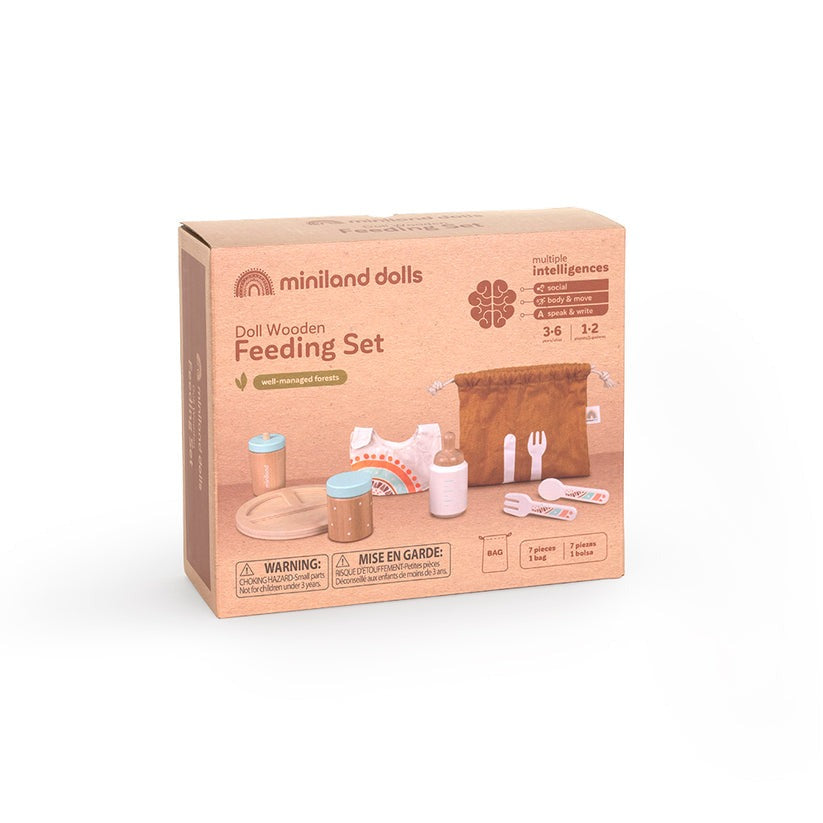 Miniland - Doll Wooden Feeding Set