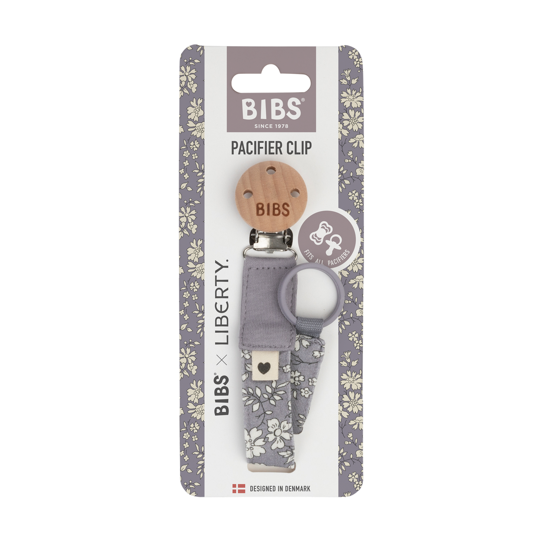 Bibs x Liberty - Pacifier Clip - Fossil Grey