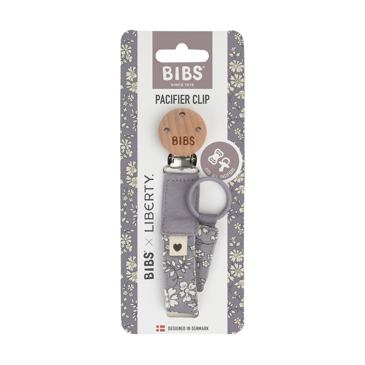 Bibs x Liberty - Pacifier Clip - Fossil Grey