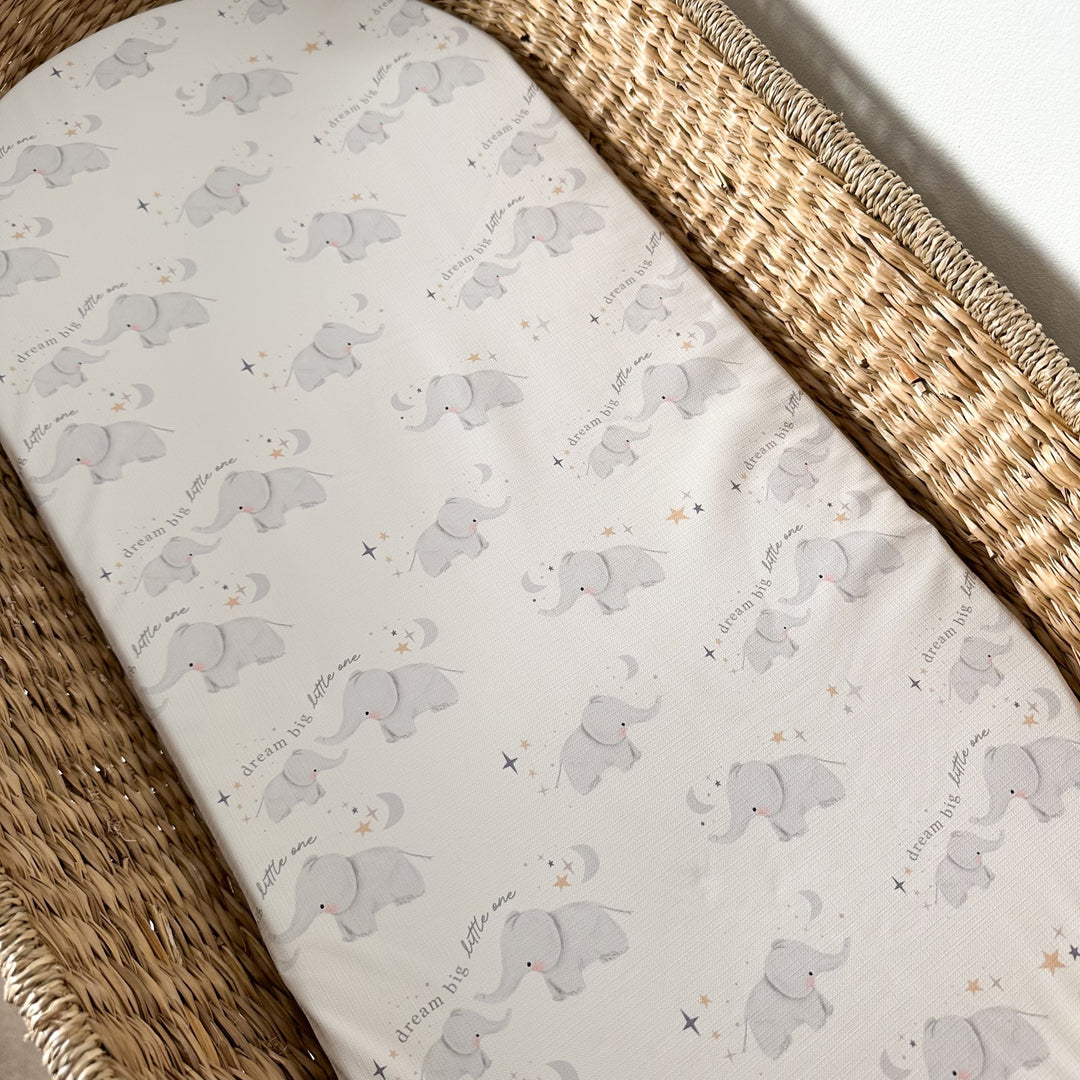 Mabel & Fox -  Basket Changing Mat - Elephants