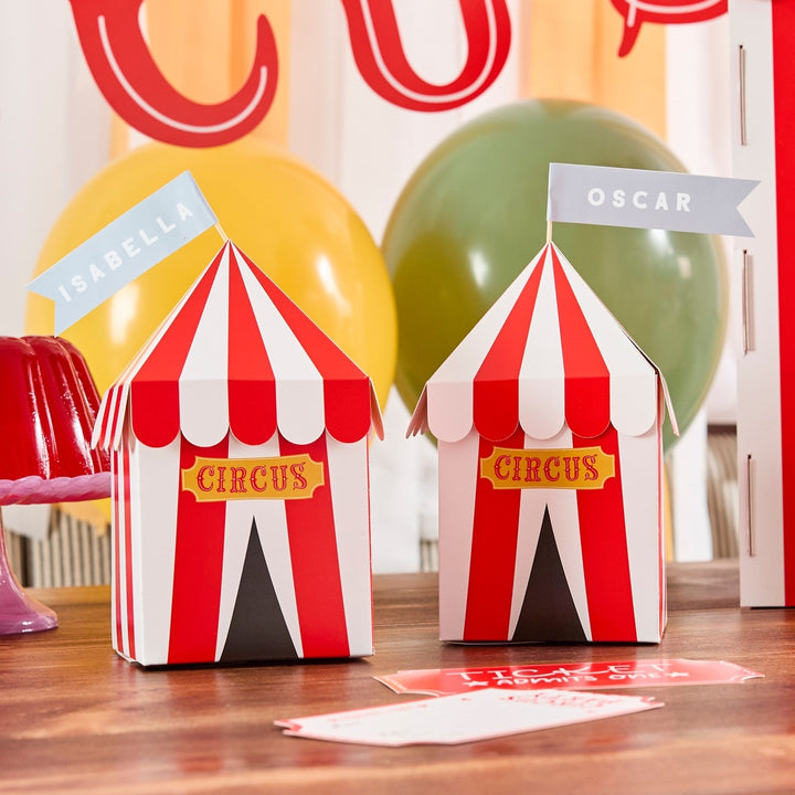 HootyBalloo By Green Club - Circus Customisable Party Boxes - Pack of 4