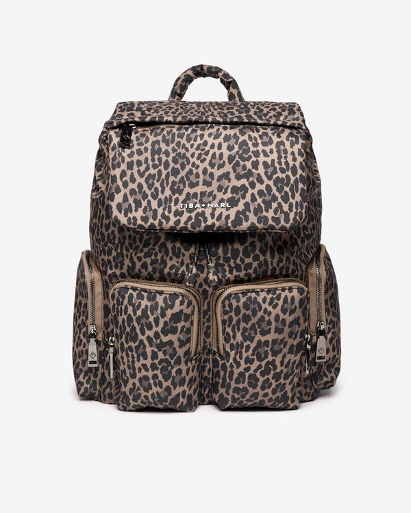 Tiba + Marl Alto Changing Backpack Brown Tonal Leopard