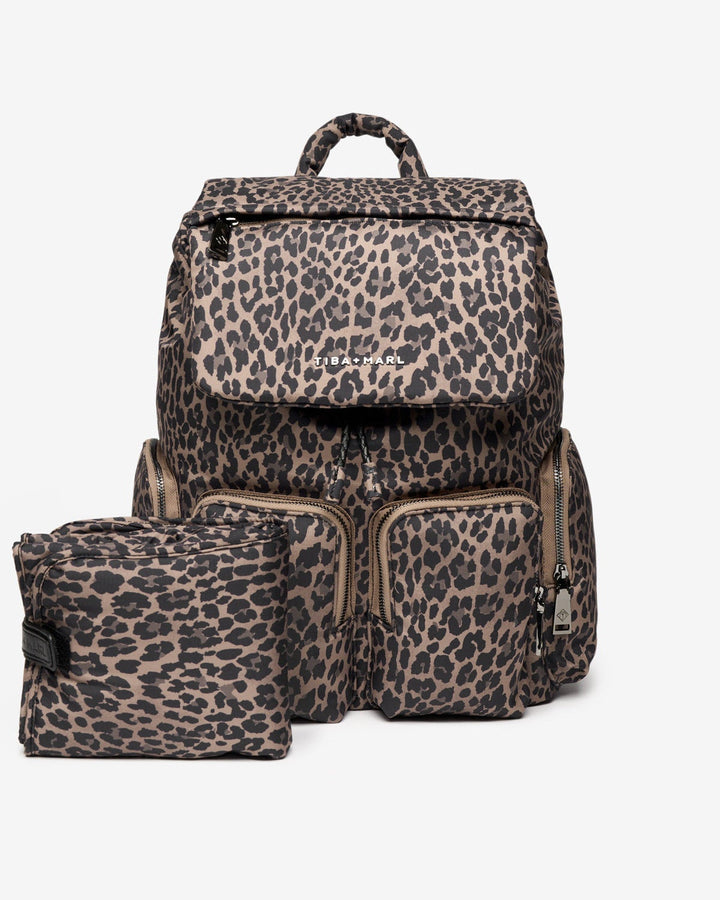 Tiba + Marl Alto Changing Backpack Brown Tonal Leopard