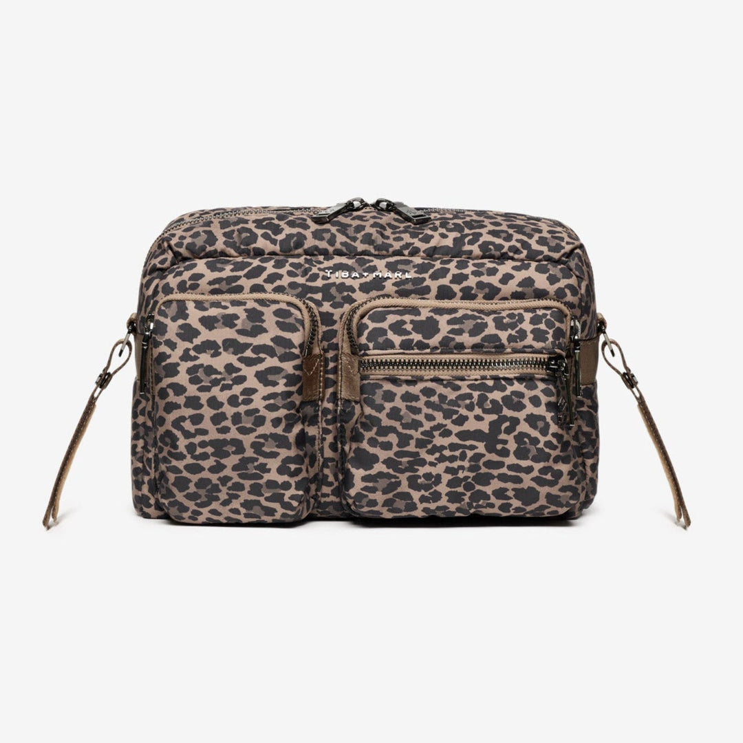 Axel Buggy Organiser / Changing Bag Brown Tonal Leopard - Mabel & Fox