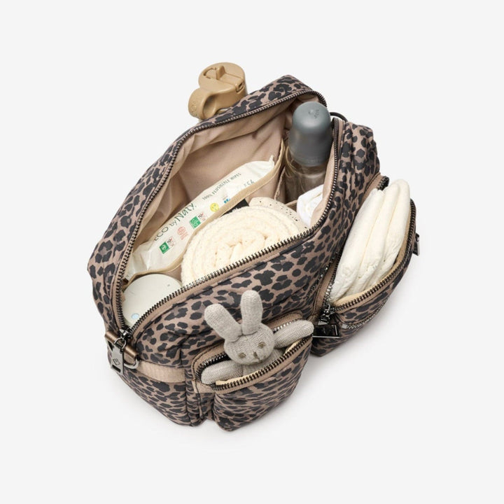 Axel Buggy Organiser / Changing Bag Brown Tonal Leopard - Mabel & Fox