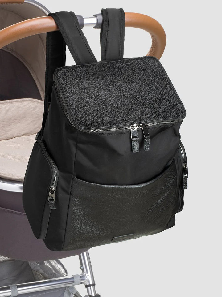 Storksak - Convertible Changing Bag - Alyssa Black with Gunmetal Hardware - Mabel & Fox