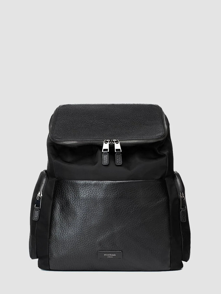 Storksak - Convertible Changing Bag - Alyssa Black with Gunmetal Hardware - Mabel & Fox