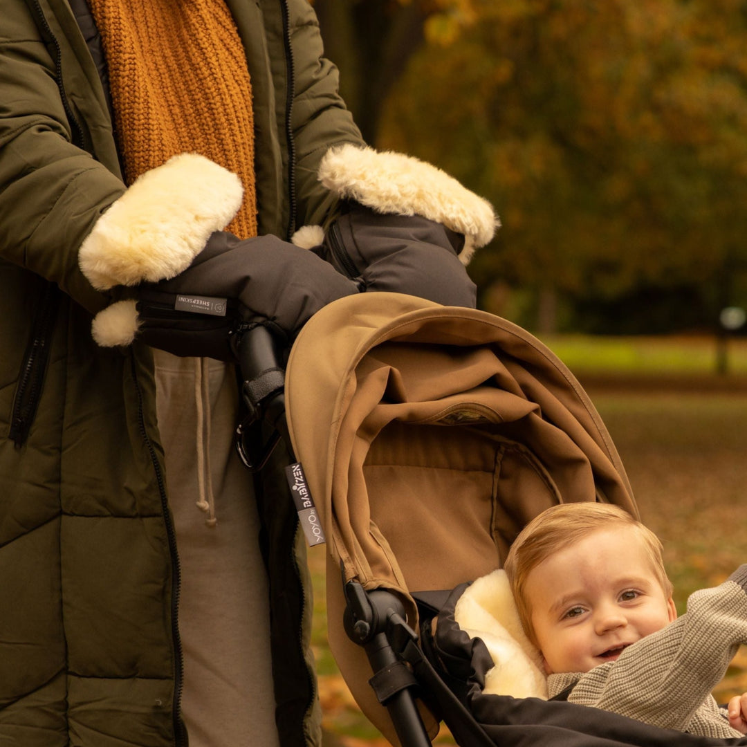 Naturally Sheepskins - Deluxe Stroller Mittens - Black