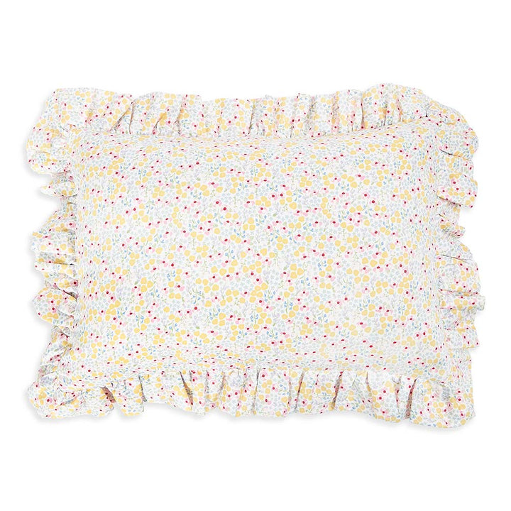 Avery Row - Rectangle Linen Frill Cushion - Wildflower Garden