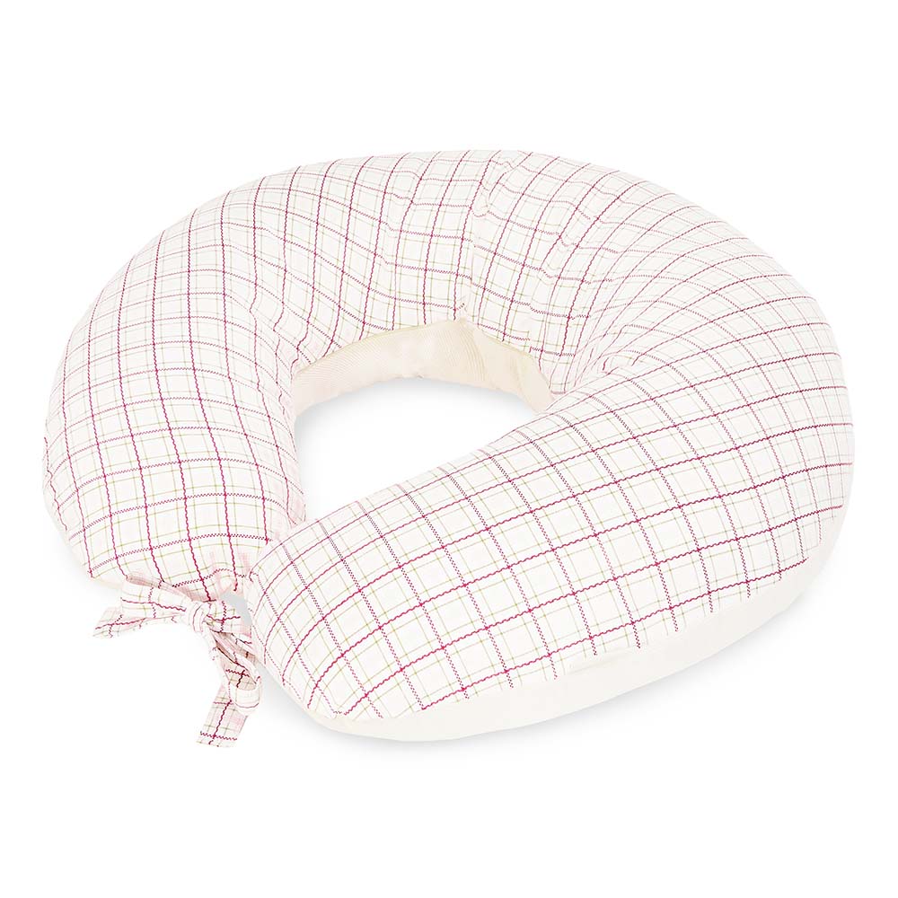 Avery Row - Nursing Pillow - Pink Check