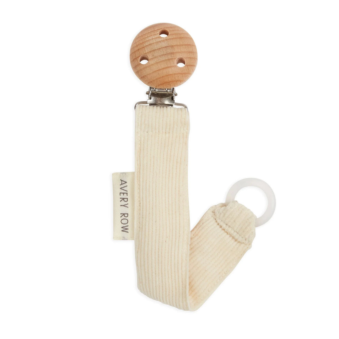 Avery Row - Pacifier Holder - Corduroy Cream