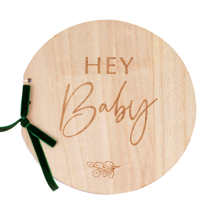Ginger Ray - Wooden Hey Baby - Baby Shower Guest Book