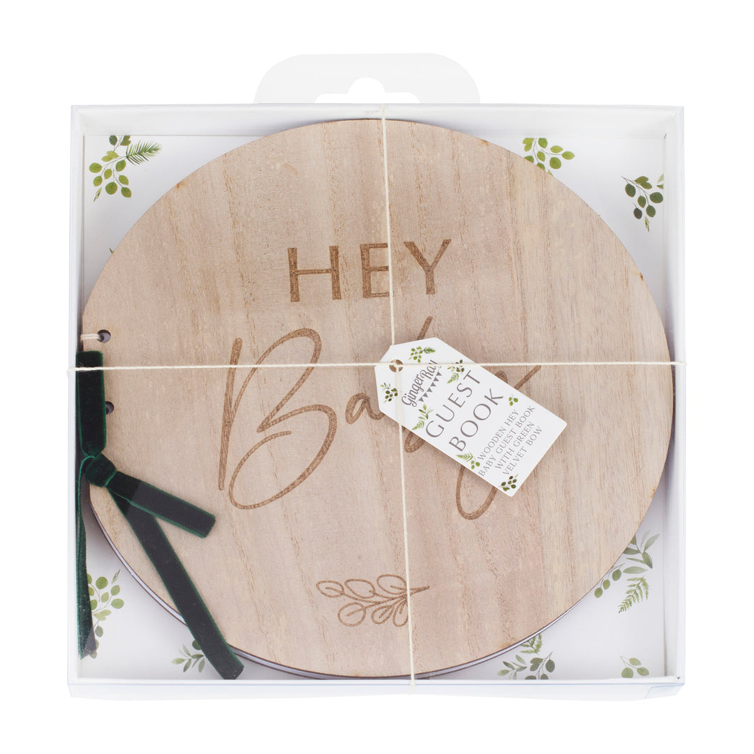 Ginger Ray - Wooden Hey Baby - Baby Shower Guest Book